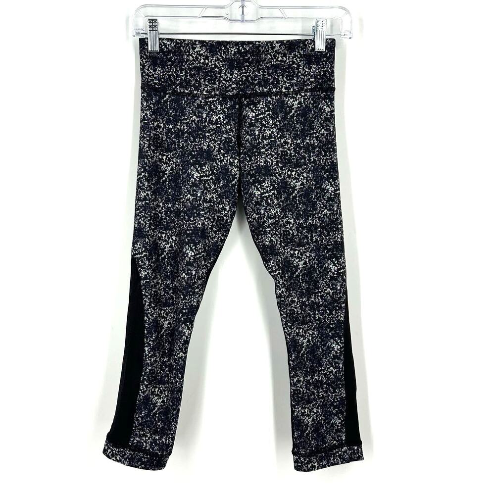 Lululemon Journey Crop Rocky Road Sand Dune Toothpaste Black‎ Size 4